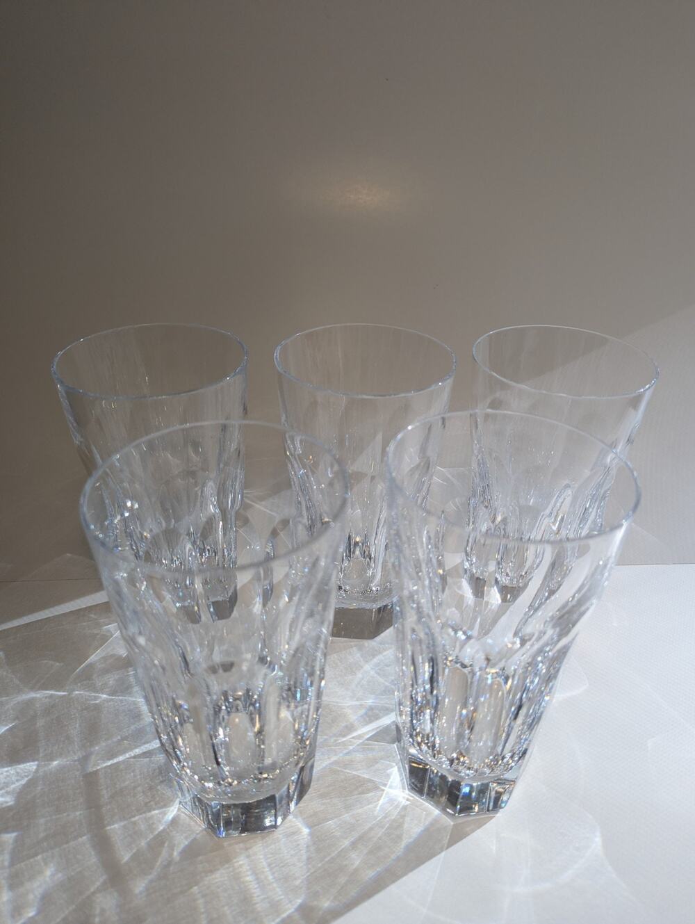 Ralph Lauren Vintage Edward Crystal Highball Tumblers, Set 5 Excellent Condition